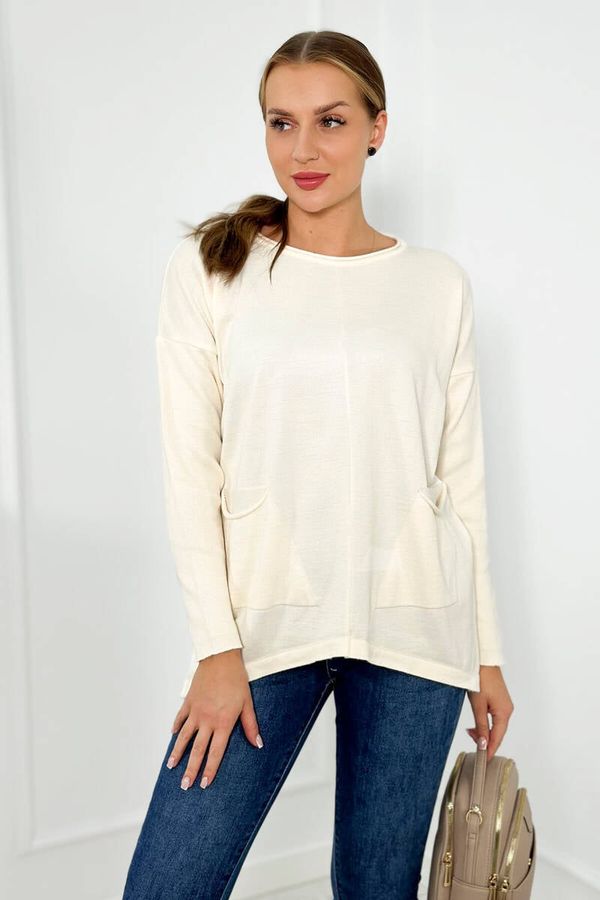 Kesi Sweater with front ecru pockets