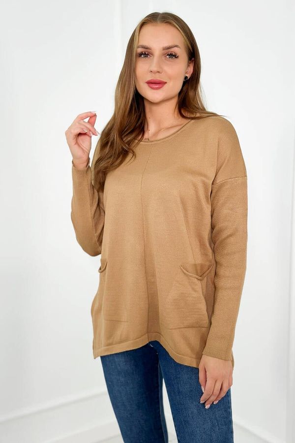 Kesi Sweater with front pockets Camel