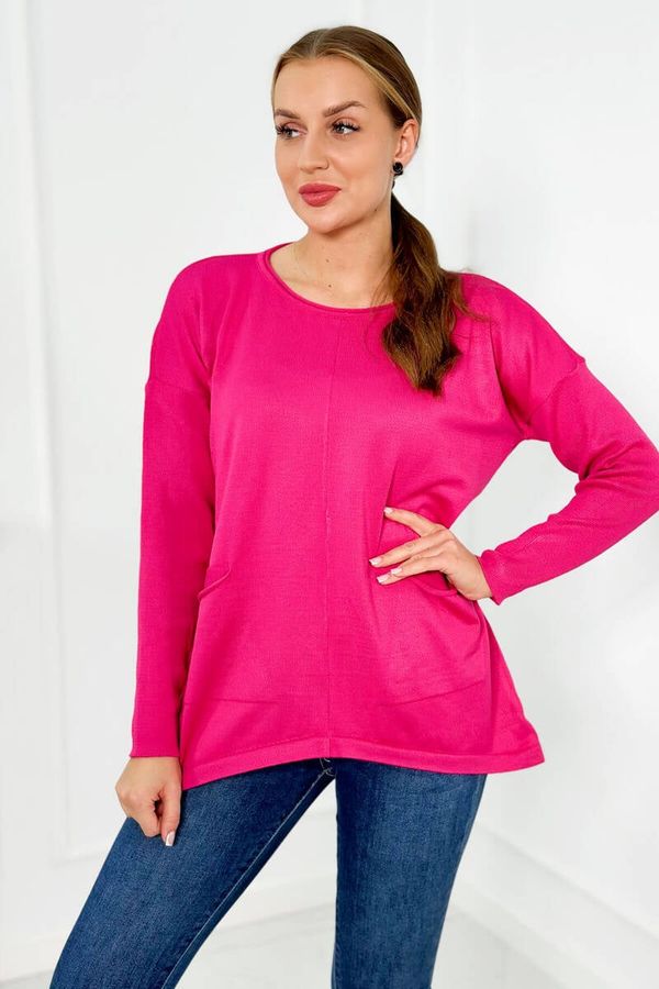 Kesi Sweater with fuchsia-coloured front pockets