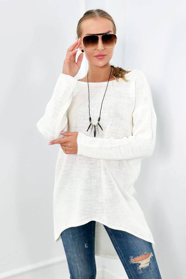 Kesi Sweater with necklace Greyish white