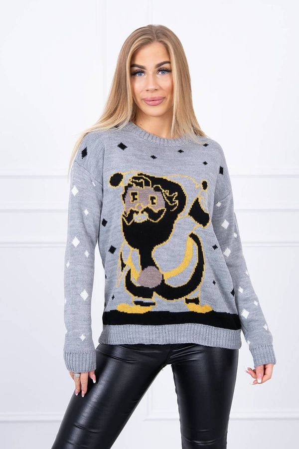 Kesi Sweater with Santa Claus gray