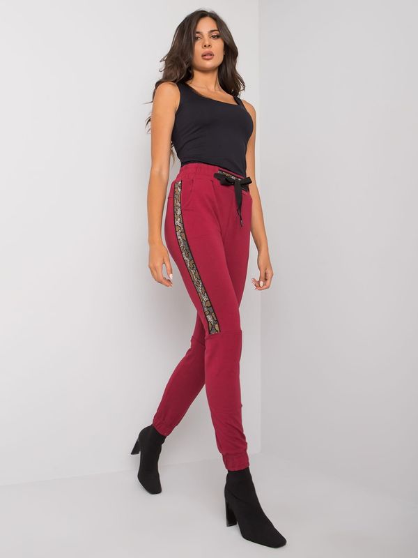 RELEVANCE Sweatpants-RV-DR-6891.54-burgundy