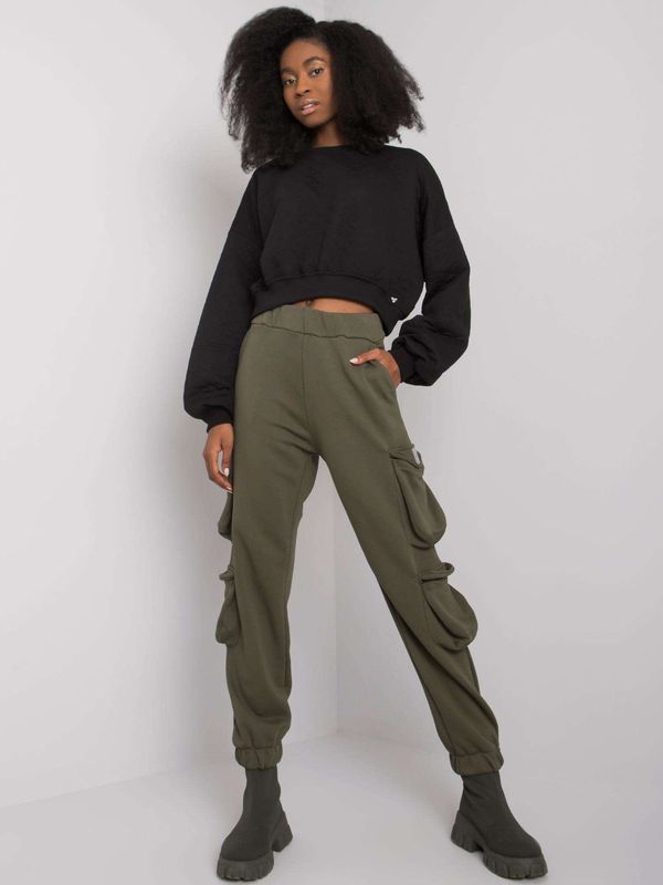 RUE PARIS Sweatpants-RV-DR-7364.01P-khaki