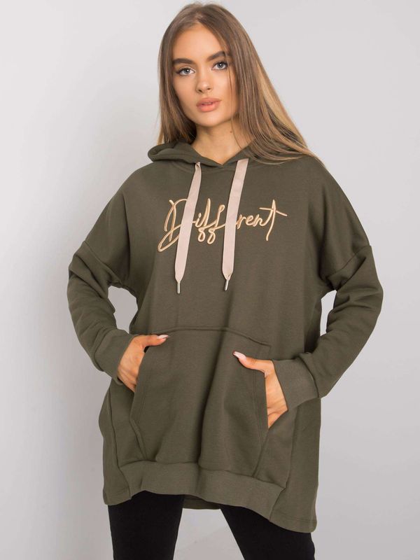 Fashionhunters Sweatshirt Fallon Khaki Kangaroo