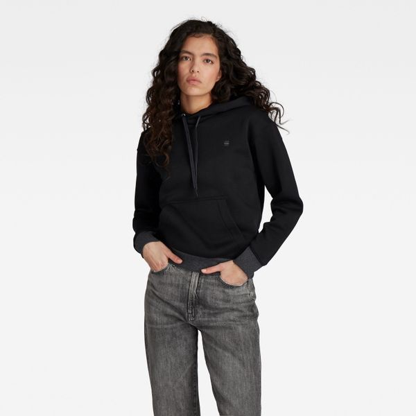 G Star Sweatshirt - G-star Premium core hooded sw wmn l\s black