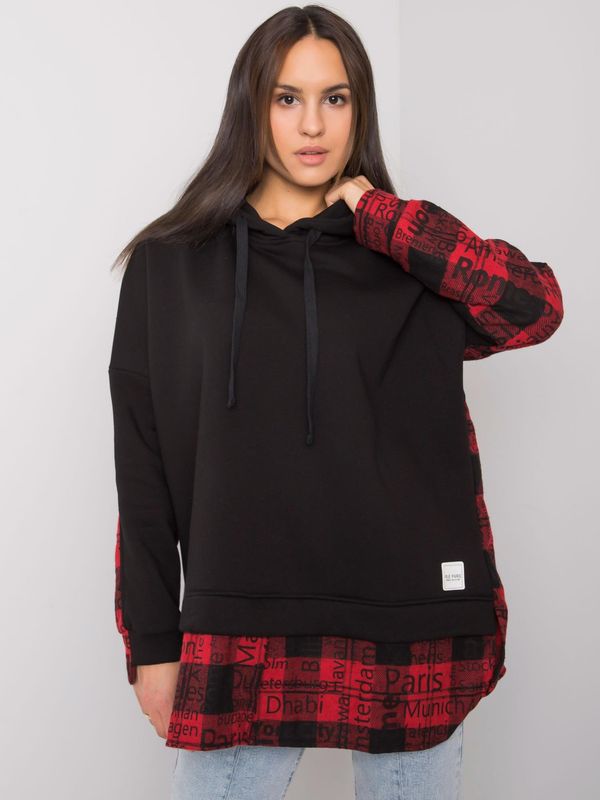 RUE PARIS Sweatshirt-RV-BL-7312.14-black-red