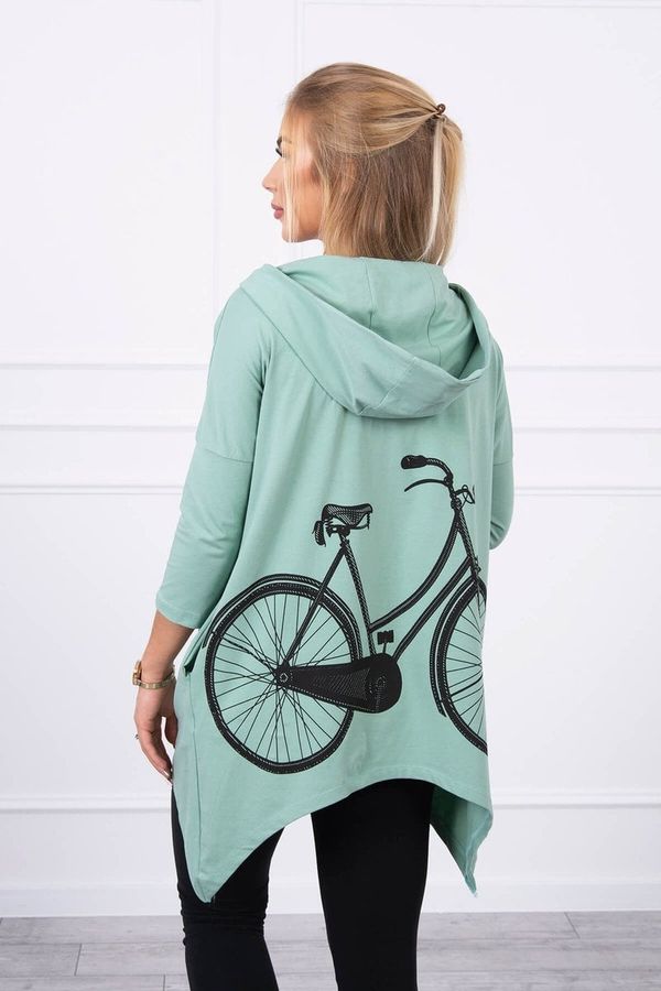 Kesi Sweatshirt with cycling print dark mint
