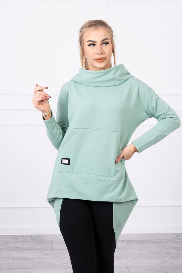 Kesi Sweatshirt with long back and hood dark mint