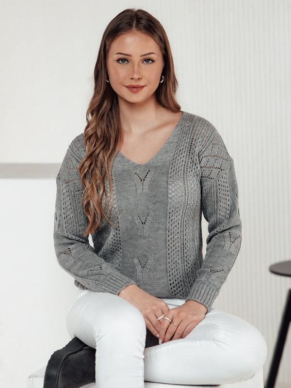 DStreet Sweter damski LACEONIA jasnoszary Dstreet