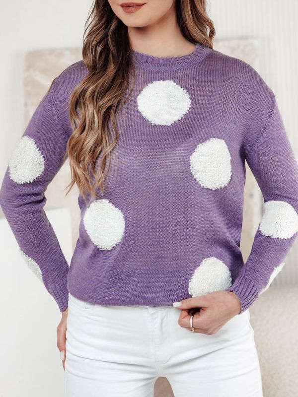 DStreet Sweter damski POLKAVO fioletowy Dstreet