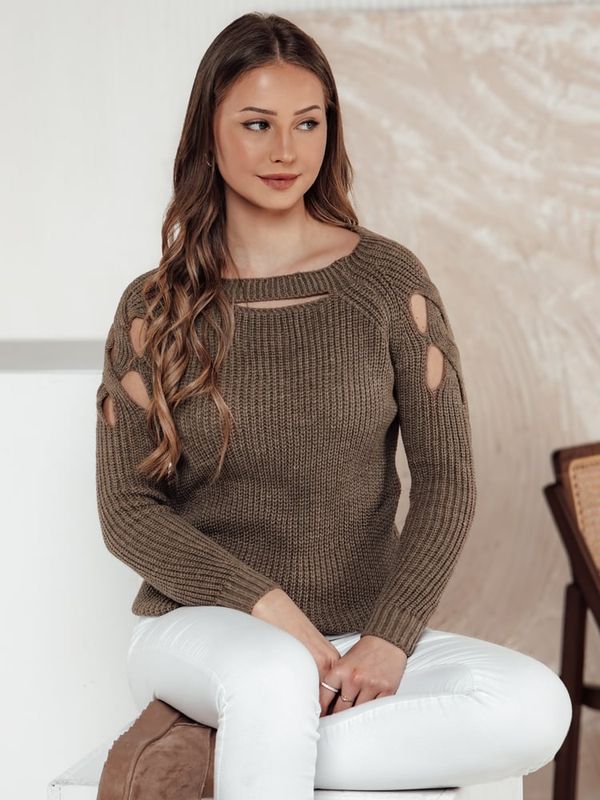 DStreet Sweter damski SLITARIA beżowy Dstreet
