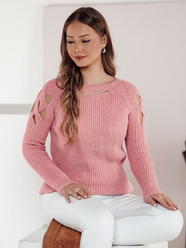 DStreet Sweter damski SLITARIA różowy Dstreet