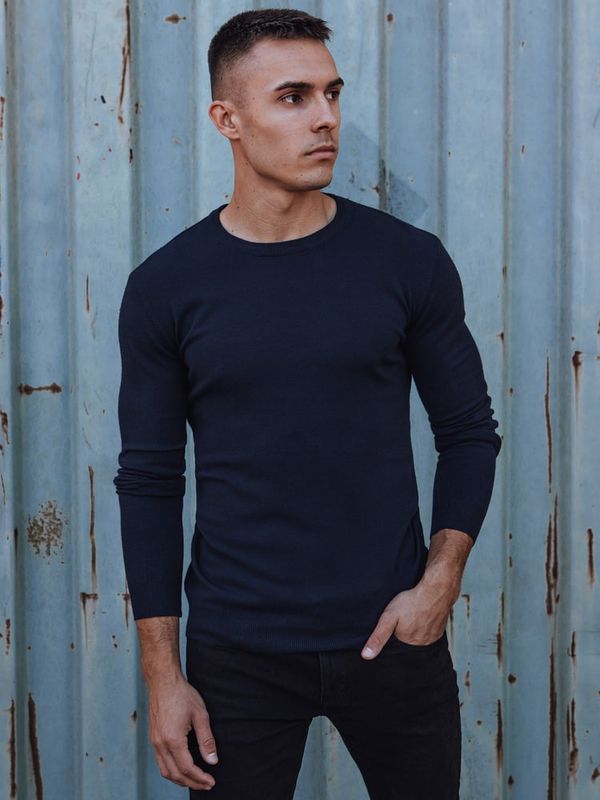 DStreet Sweter męski klasyczny granatowy Dstreet