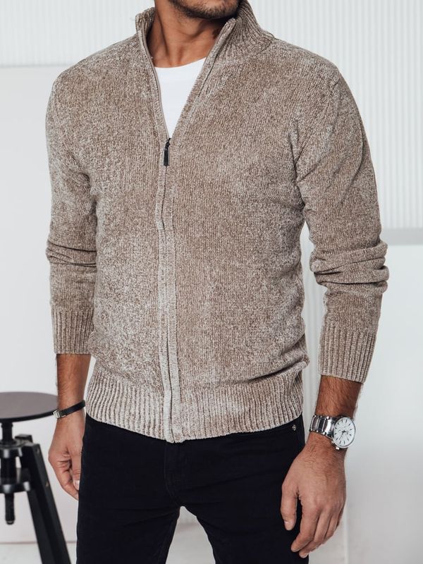 DStreet Sweter męski rozpinany beżowy Dstreet