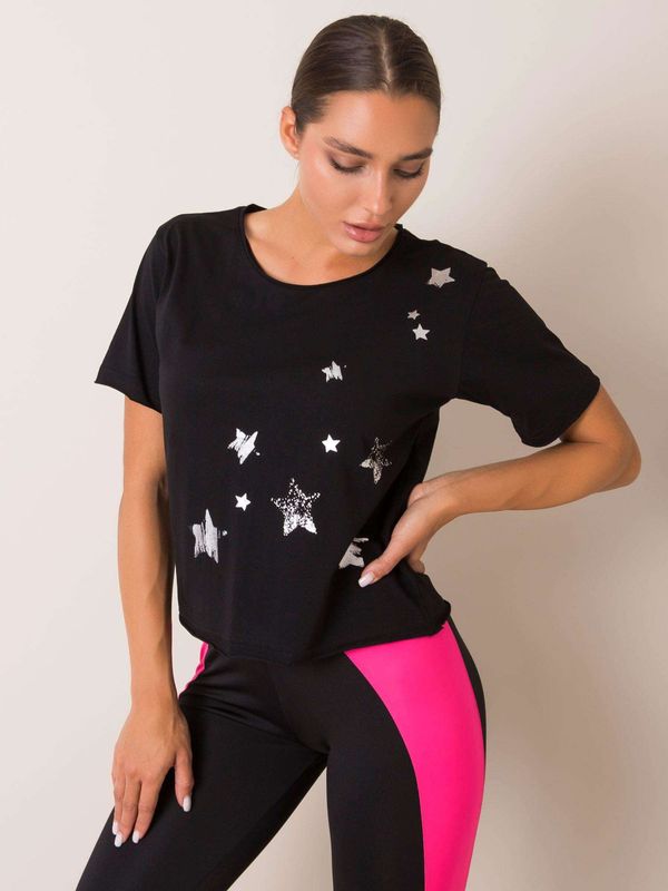 Fashionhunters T-shirt Black Star FOR FITNESS