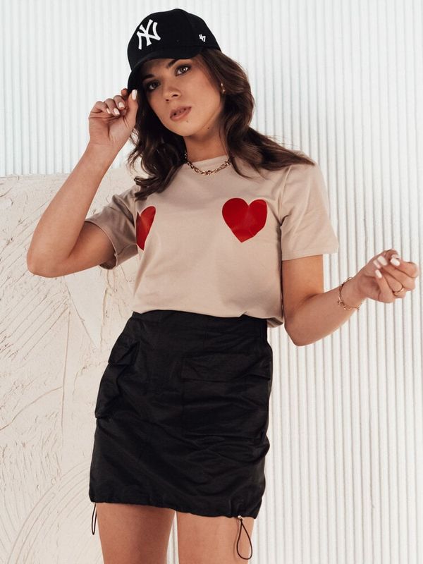 DStreet T-shirt damski PALIS beżowy Dstreet