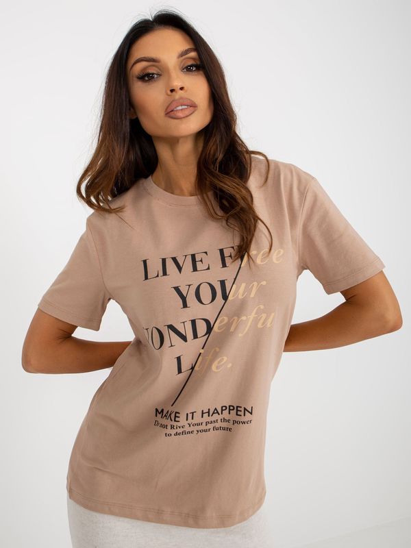 FANCY T-shirt-FA-TS-8384.90-dark beige