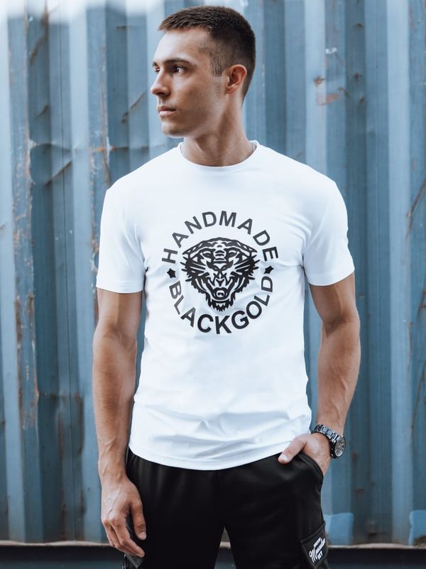 DStreet T-shirt męski z nadrukiem biały Dstreet
