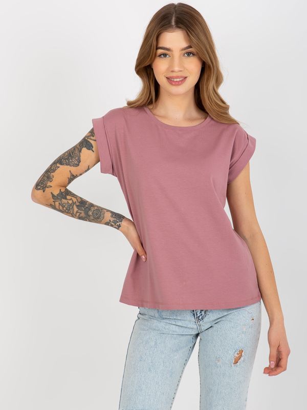 BASIC Feel Good T-shirt-RV-TS-4833.52-dark pink