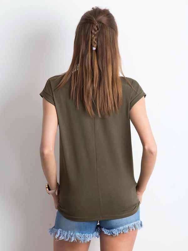 Fashionhunters T-shirt Vibes Khaki