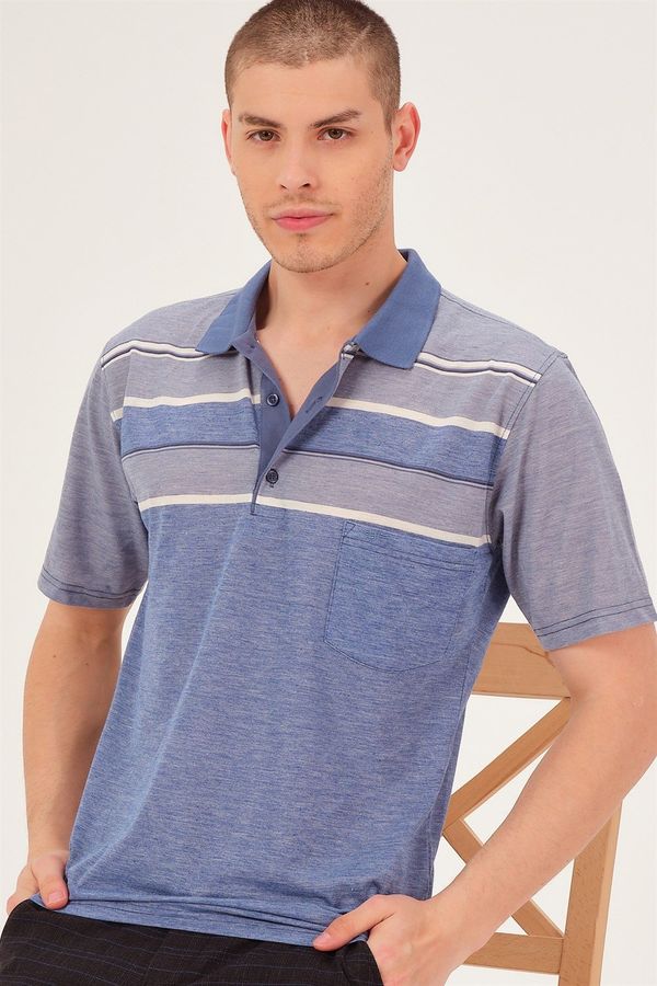 dewberry T0721 DEWBBERY MEN'S T-SHIRT-BLUE