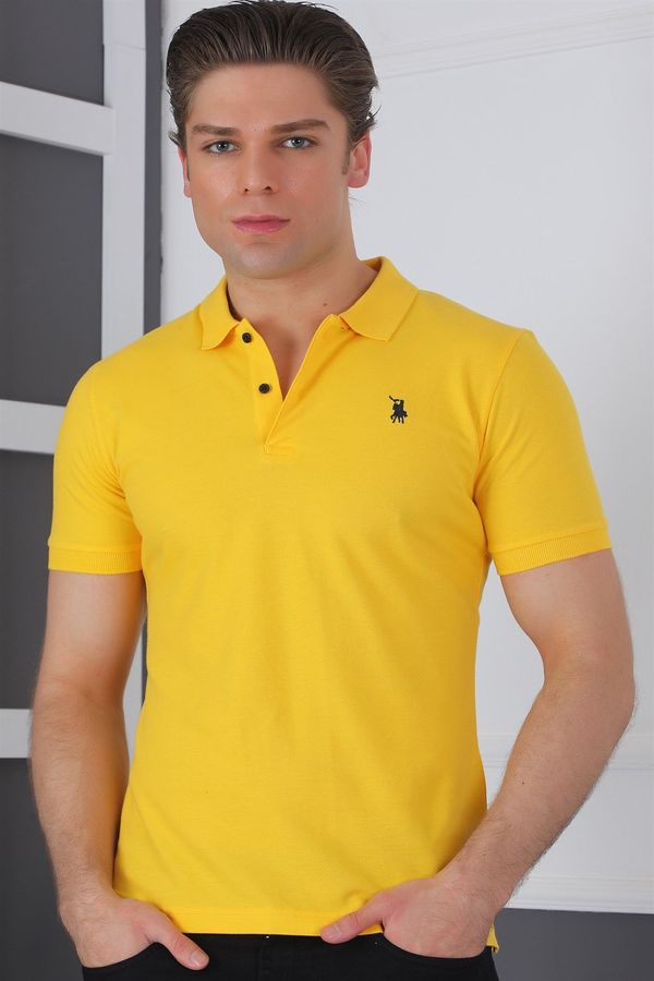 dewberry T8561 DEWBERRY MEN'S TSHIRT-YELLOW