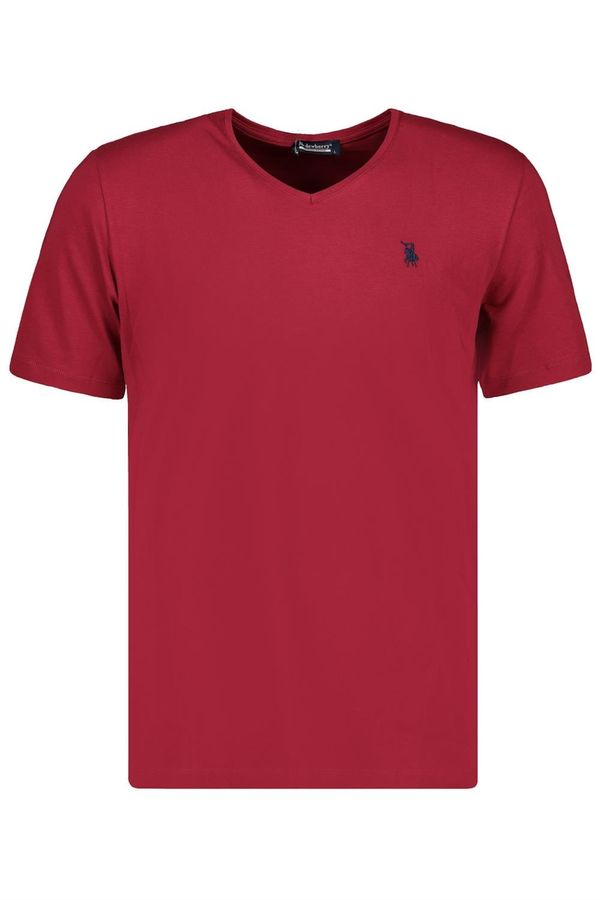 dewberry T8568 DEWBERRY V-NECK MEN'S T-SHIRT-DARK BURGUNDY