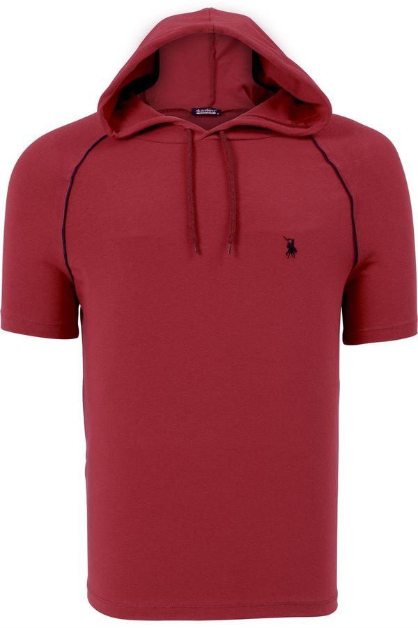 dewberry T8570 DEWBERRY HOODIE MEN'S T-SHIRT-PLAIN BURGUNDY