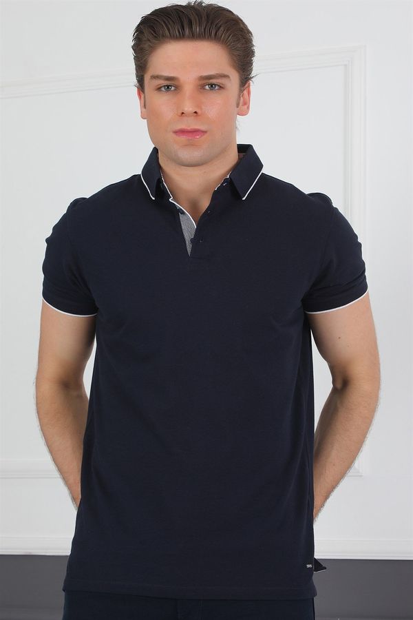 dewberry T8579 DEWBERRY MEN'S T-SHIRT-NAVY BLUE