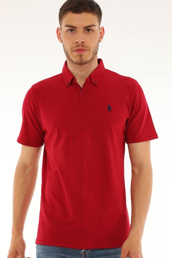 dewberry T8583 DEWBERRY MEN'S T-SHIRT-BURGUNDY