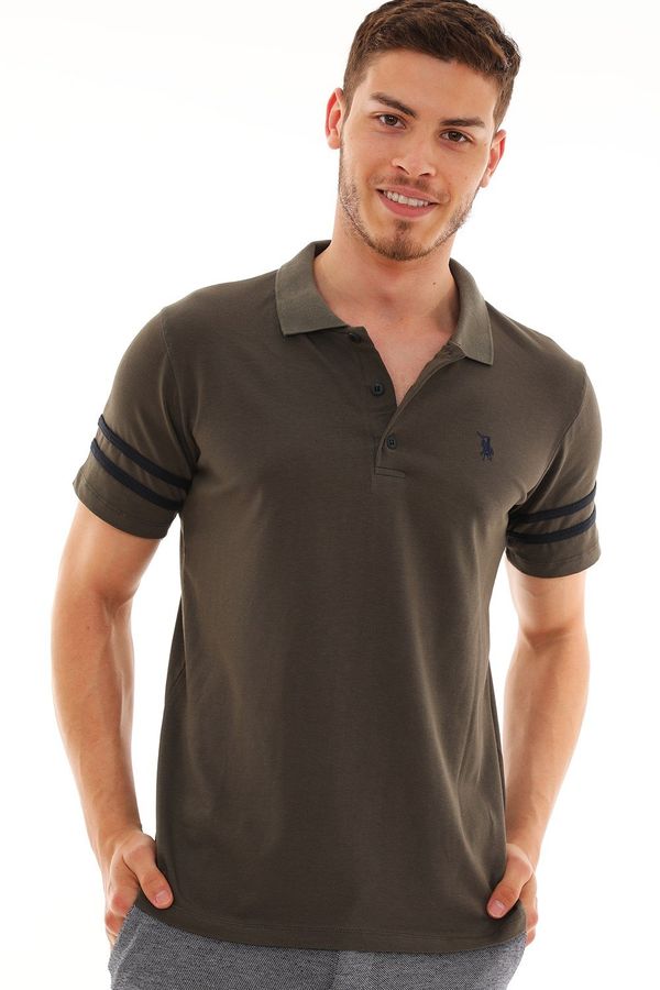 dewberry T8585 DEWBERRY MEN'S T-SHIRT-KHAKI