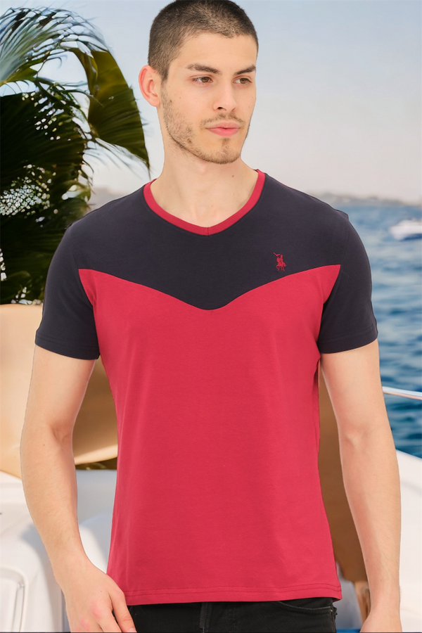 dewberry T8591 DEWBERRY MENS T-SHIRT-PLAIN BURGUNDY