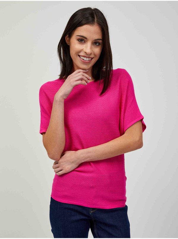 Orsay Tamno ružičasti lagani džemper kratkih rukava ORSAY - žene