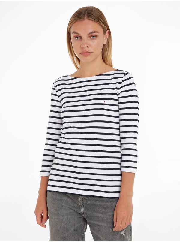 Tommy Hilfiger Tommy Hilfiger Blue and White Ladies Long Sleeve T-Shirt Tommy Hilfige - Women