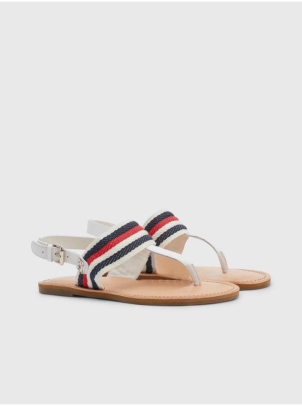 Tommy Hilfiger Tommy Hilfiger Blue and White Women's Patterned Sandals with Leather Details Tommy Hilfige - Women