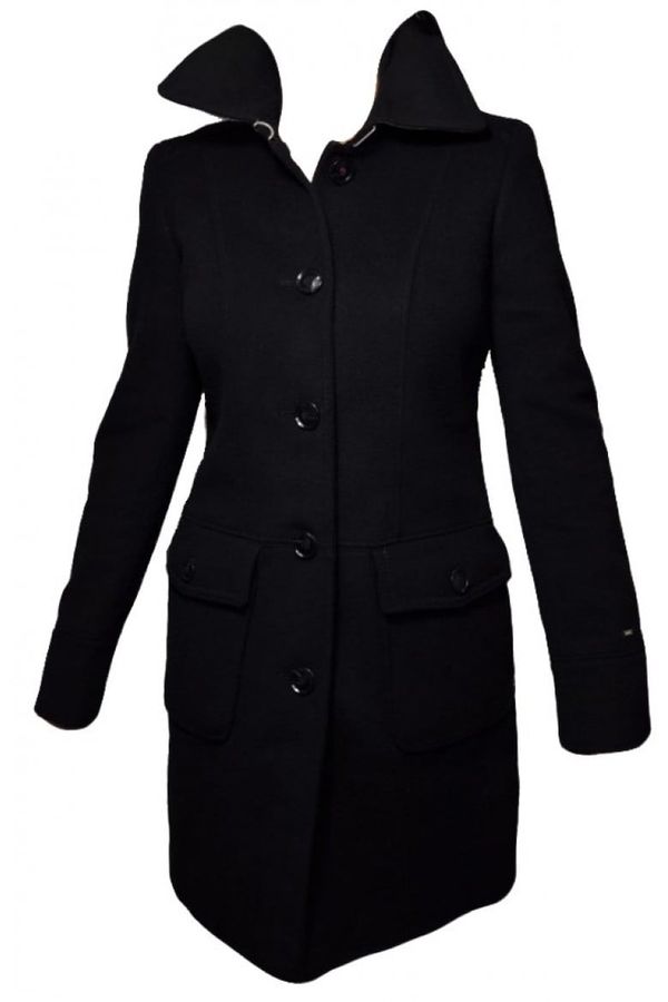 Tommy Hilfiger Tommy Hilfiger Coat - MANHATTAN WOOL C black