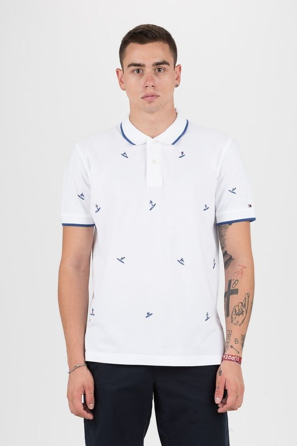 Tommy Hilfiger Tommy Hilfiger Polo shirt - ALL OVER EMBROIDERY REGULAR POLO white