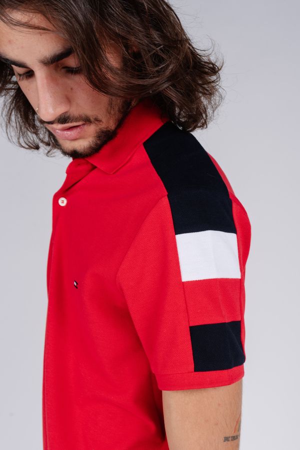 Tommy Hilfiger Tommy Hilfiger Polo shirt - GS SLEEVE COLOR BLOCK SLIM POLO red