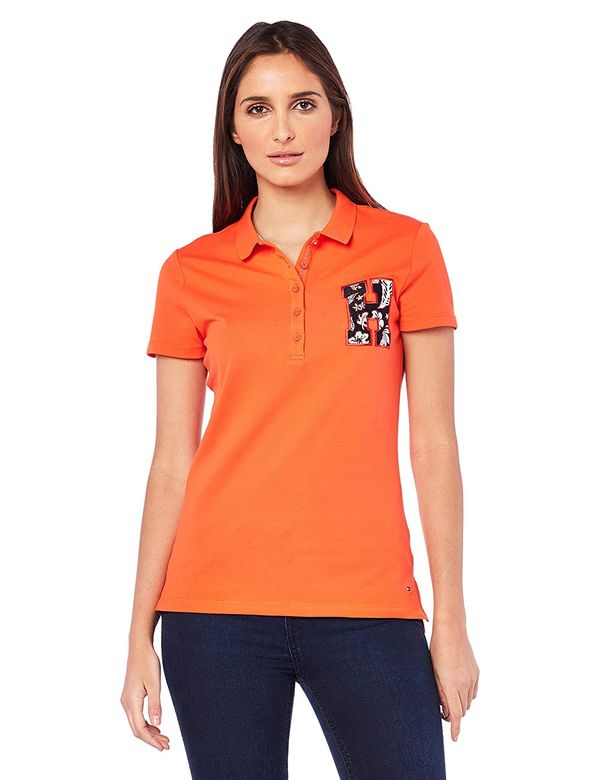 Tommy Hilfiger Tommy Hilfiger Polo shirt - NEW CHIARA HERITAGE STR PQ POLO SS orange