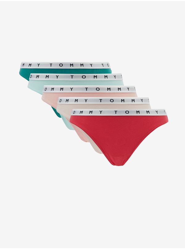 Tommy Hilfiger Tommy Hilfiger Set of Five Thongs in Red, Pink, Blue & Green - Ladies
