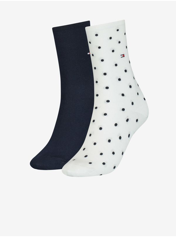 Tommy Hilfiger Tommy Hilfiger Set of two pairs of women's socks in white and dark blue Tommy Hil - Ladies
