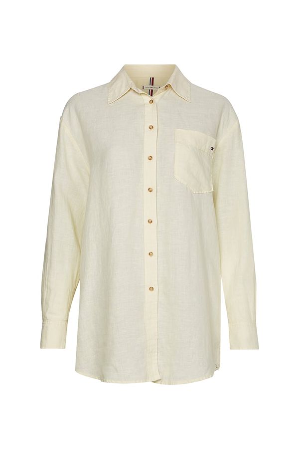 Tommy Hilfiger Tommy Hilfiger Shirt - LINEN N RELAXED LONG SHIRT LS yellow