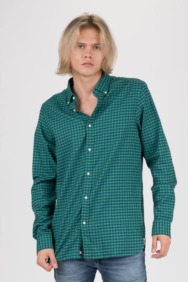 Tommy Hilfiger Tommy Hilfiger Shirt - SLIM GLOBAL STRIPE GINGHAM SHIRT emerald-blue