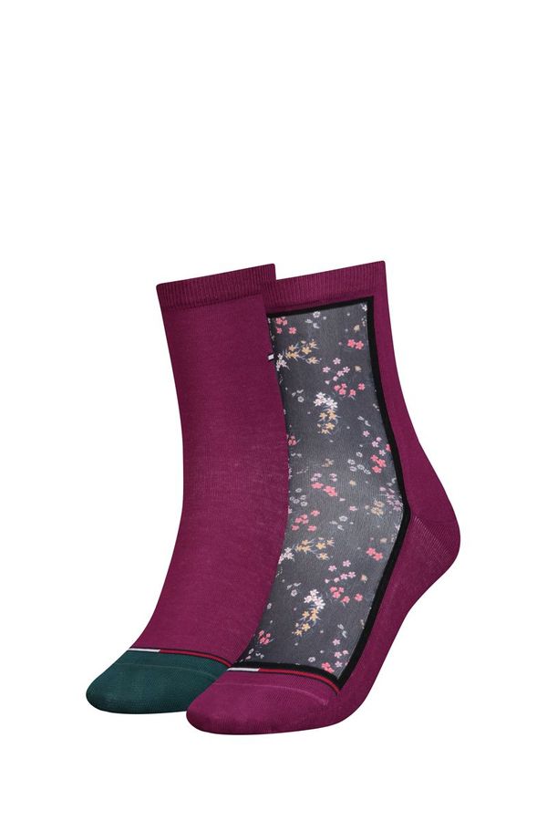 Tommy Hilfiger Tommy Hilfiger Socks - TH JEANS 2P DITSY FLORAL burgundy