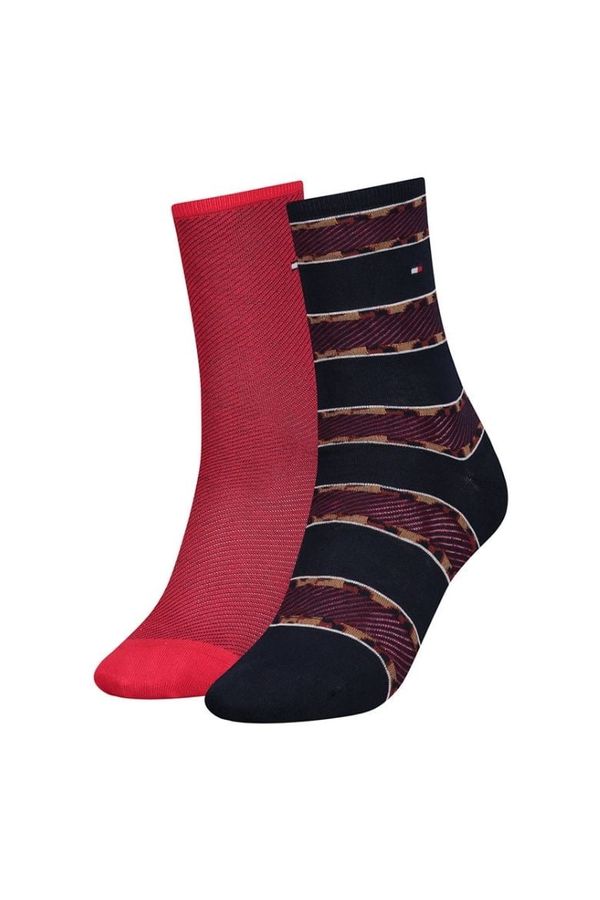 Tommy Hilfiger Tommy Hilfiger Socks - TH WOMEN SOCK 2P LEOPARD STRIPE red, black