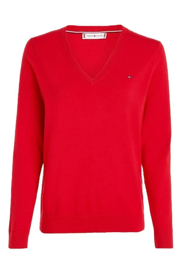 Tommy Hilfiger Tommy Hilfiger Sweater - HERITAGE V-NK SWEATER red