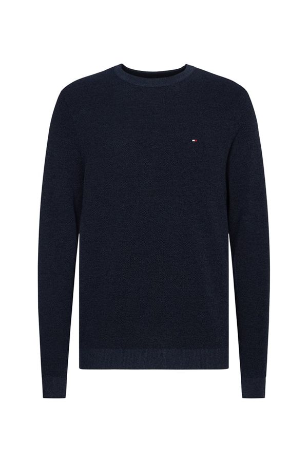 Tommy Hilfiger Tommy Hilfiger Sweater - MOULINE STRUCTURE CREW NECK blue