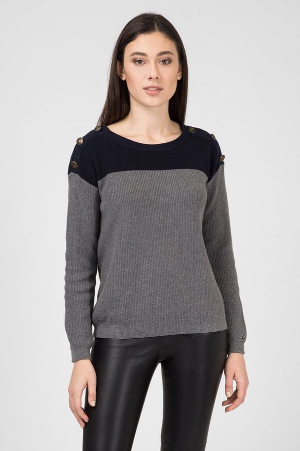 Tommy Hilfiger Tommy Hilfiger Sweater - TABBEY CLR BLOCK C-NK SWTR grey