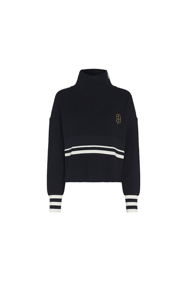 Tommy Hilfiger Tommy Hilfiger Sweater - VARSITY HIGH-NK SWEATER LS black