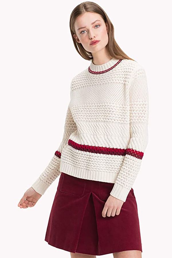 Tommy Hilfiger Tommy Hilfiger Sweater - WYNONA MOCK-NK SWTR white